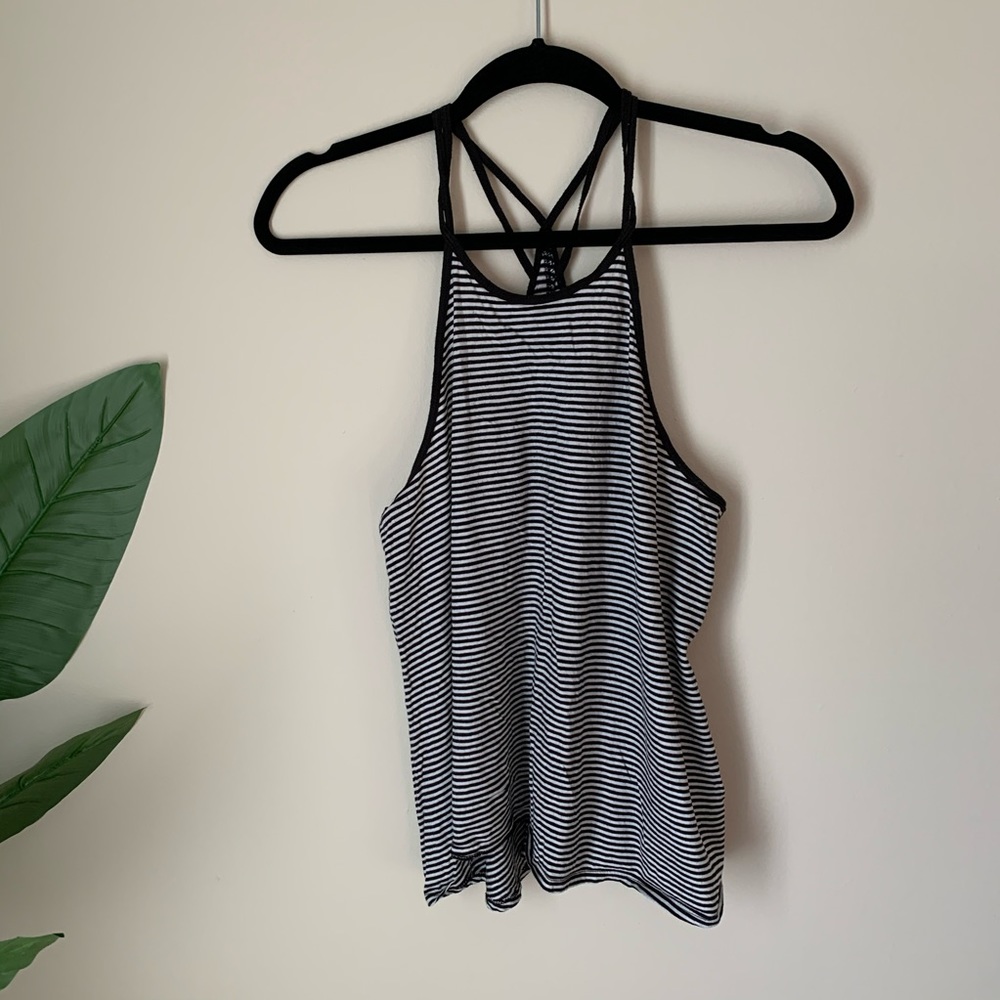 Hollister | high neck stripped tank top